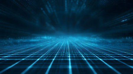 Glowing blue tech grid on a dark background, giving a high-tech digital interface feel. Great for...