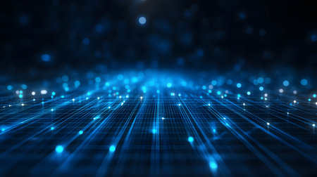 Glowing blue tech grid on a dark background, giving a high-tech digital interface feel. Great for...
