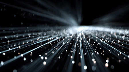 Glowing blue tech grid on a dark background, giving a high-tech digital interface feel. Great for IT, data, and tech-focused designs.の写真素材