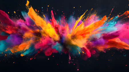 Vibrant abstract color burst with dynamic motion on a black background. Perfect for music posters,...