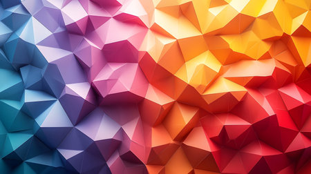 Colorful low poly abstract with geometric triangles and 3D faceted texture. Perfect for modern...