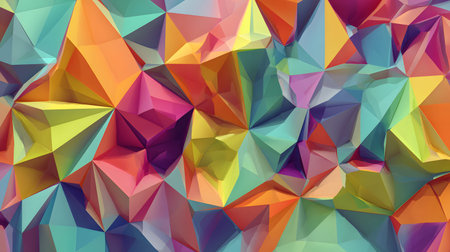 Colorful low poly abstract with geometric triangles and 3D faceted texture. Perfect for modern...