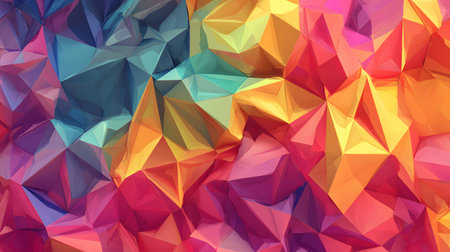 Colorful low poly abstract with geometric triangles and 3D faceted texture. Perfect for modern...