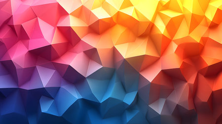 Colorful low poly abstract with geometric triangles and 3D faceted texture. Perfect for modern...