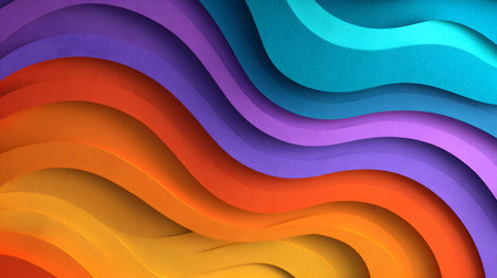 Layered paper cut style background with smooth curves and shadows. Ideal for playful yet...