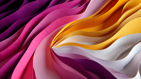 Layered paper cut style background with smooth curves and shadows. Ideal for playful yet...