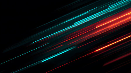 Futuristic neon lines and geometric shapes over a dark background. Great for tech, gaming, and...