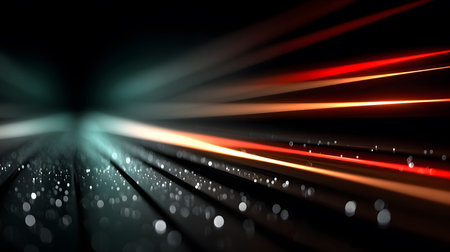 Futuristic neon lines and geometric shapes over a dark background. Great for tech, gaming, and...