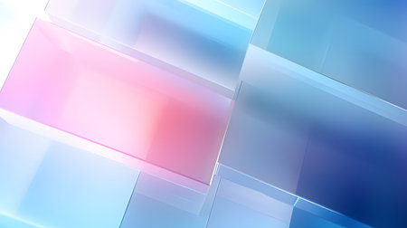 Soft abstract gradient background with pastel tones of blue, pink, and orange. Modern liquid glass texture suitable for design, wallpaper, or digital artwork.の写真素材