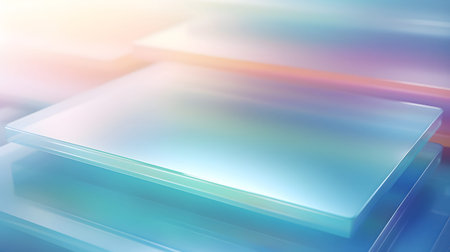 Soft abstract gradient background with pastel tones of blue, pink, and orange. Modern liquid glass...