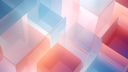 Soft abstract gradient background with pastel tones of blue, pink, and orange. Modern liquid glass...