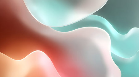 Soft abstract gradient background with pastel tones of blue, pink, and orange. Modern liquid glass...