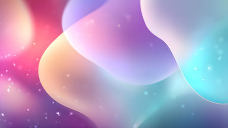 Soft abstract gradient background with pastel tones of blue, pink, and orange. Modern liquid glass...