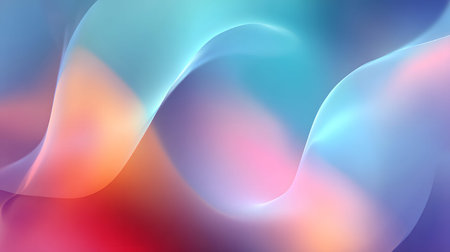 Soft abstract gradient background with pastel tones of blue, pink, and orange. Modern liquid glass...