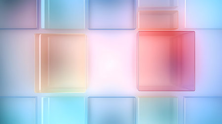 Soft abstract gradient background with pastel tones of blue, pink, and orange. Modern liquid glass...