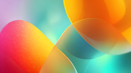 Soft abstract gradient background with pastel tones of blue, pink, and orange. Modern liquid glass...
