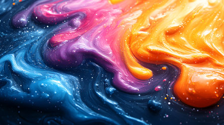 Vibrant abstract splash with paint and liquid movement. Great for expressive designs, artistic...