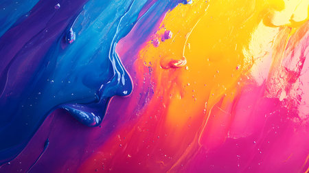 Vibrant abstract splash with paint and liquid movement. Great for expressive designs, artistic...