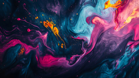 Vibrant abstract splash with paint and liquid movement. Great for expressive designs, artistic posters, and energetic branding.の写真素材