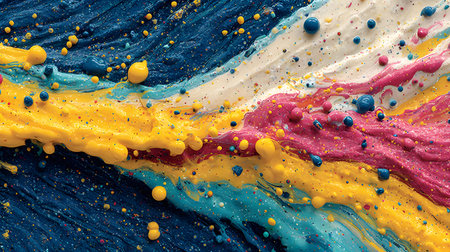 Vibrant abstract splash with paint and liquid movement. Great for expressive designs, artistic posters, and energetic branding.の写真素材