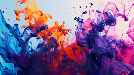 Vibrant abstract splash with paint and liquid movement. Great for expressive designs, artistic posters, and energetic branding.の写真素材