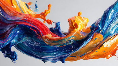 Vibrant abstract splash with paint and liquid movement. Great for expressive designs, artistic posters, and energetic branding.の写真素材