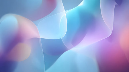 Soft abstract gradient background with pastel tones of blue, pink, and orange. Modern liquid glass...