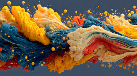 Vibrant abstract splash with paint and liquid movement. Great for expressive designs, artistic...