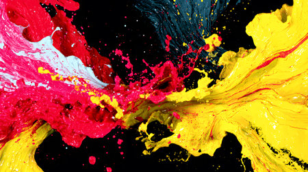 Vibrant abstract splash with paint and liquid movement. Great for expressive designs, artistic posters, and energetic branding.の写真素材