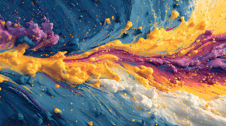 Vibrant abstract splash with paint and liquid movement. Great for expressive designs, artistic posters, and energetic branding.の写真素材