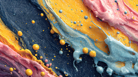 Vibrant abstract splash with paint and liquid movement. Great for expressive designs, artistic...