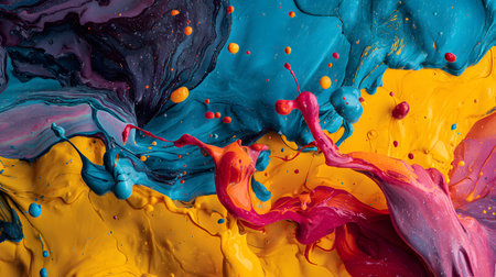 Vibrant abstract splash with paint and liquid movement. Great for expressive designs, artistic posters, and energetic branding.の写真素材