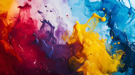 Vibrant abstract splash with paint and liquid movement. Great for expressive designs, artistic posters, and energetic branding.の写真素材