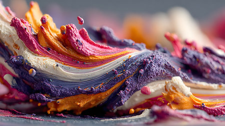 Vibrant abstract splash with paint and liquid movement. Great for expressive designs, artistic posters, and energetic branding.の写真素材