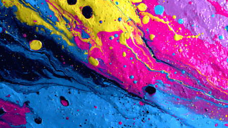 Vibrant abstract splash with paint and liquid movement. Great for expressive designs, artistic posters, and energetic branding.の写真素材