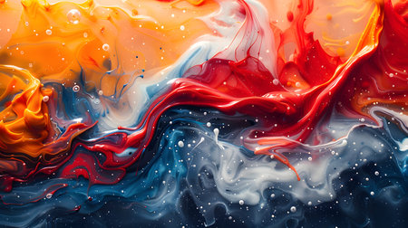 Vibrant abstract splash with paint and liquid movement. Great for expressive designs, artistic...