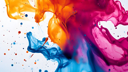 Vibrant abstract splash with paint and liquid movement. Great for expressive designs, artistic posters, and energetic branding.の写真素材