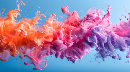 Vibrant abstract splash with paint and liquid movement. Great for expressive designs, artistic posters, and energetic branding.の写真素材