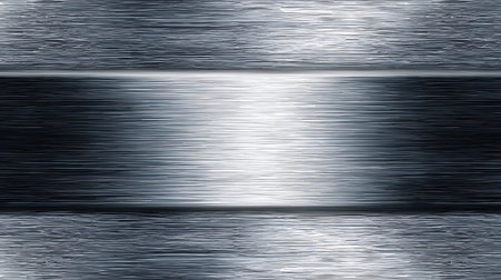 Shiny metallic background with brushed steel texture. Great for tech, industrial design, or modern corporate visuals.の写真素材