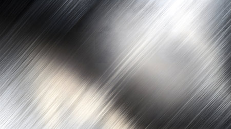 Shiny metallic background with brushed steel texture. Great for tech, industrial design, or modern corporate visuals.の写真素材