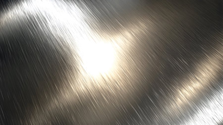 Shiny metallic background with brushed steel texture. Great for tech, industrial design, or modern corporate visuals.の写真素材