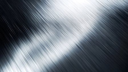 Shiny metallic background with brushed steel texture. Great for tech, industrial design, or modern corporate visuals.の写真素材