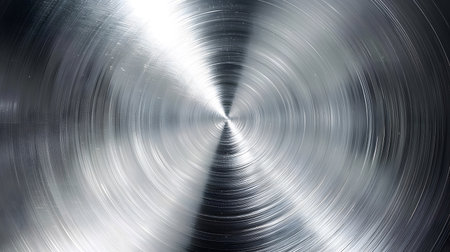 Shiny metallic background with brushed steel texture. Great for tech, industrial design, or modern corporate visuals.の写真素材