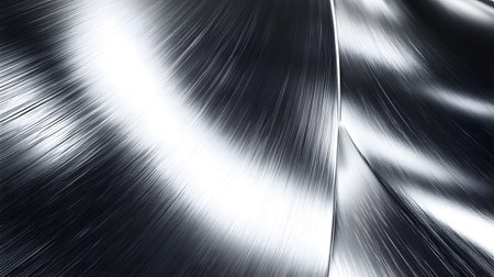 Shiny metallic background with brushed steel texture. Great for tech, industrial design, or modern corporate visuals.の写真素材