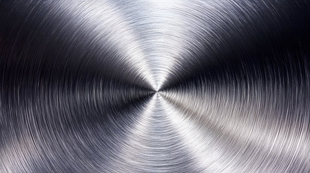 Shiny metallic background with brushed steel texture. Great for tech, industrial design, or modern corporate visuals.の写真素材