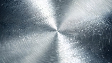 Shiny metallic background with brushed steel texture. Great for tech, industrial design, or modern corporate visuals.の写真素材