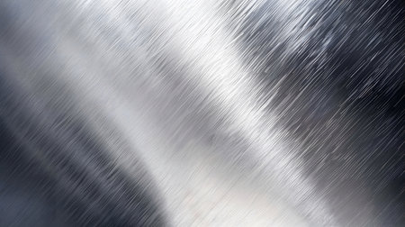 Shiny metallic background with brushed steel texture. Great for tech, industrial design, or modern corporate visuals.の写真素材