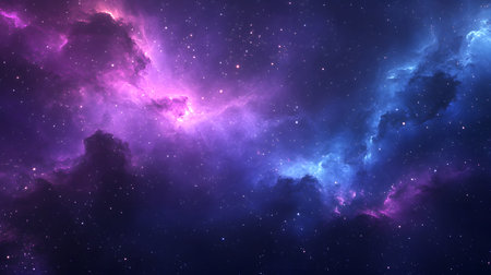 Cosmic-style background with colorful nebula and stars. Ideal for sci-fi, dreams, or fantasy-inspired visuals.の写真素材