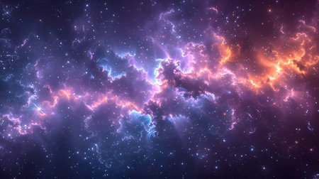 Cosmic-style background with colorful nebula and stars. Ideal for sci-fi, dreams, or...