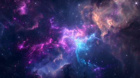 Cosmic-style background with colorful nebula and stars. Ideal for sci-fi, dreams, or...